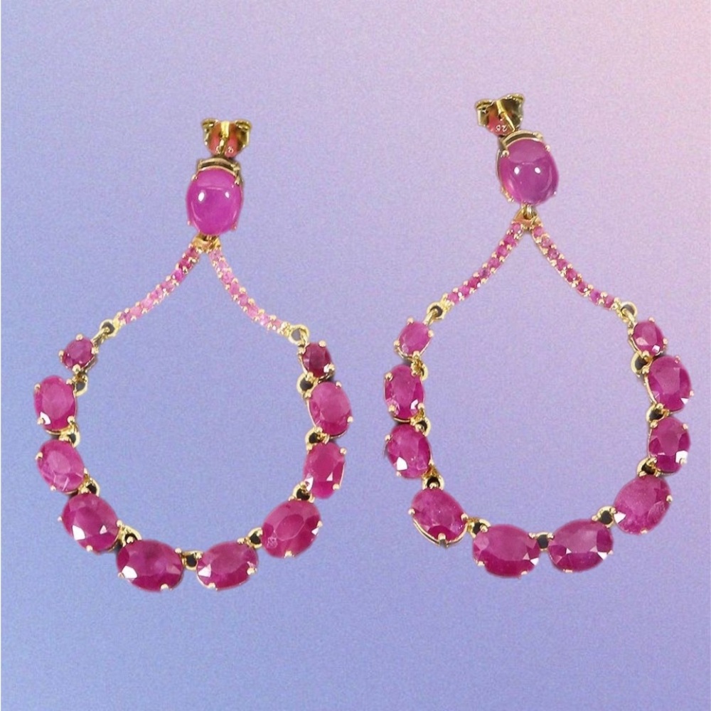Genuine Ruby Earrings Wow Factor - image 2